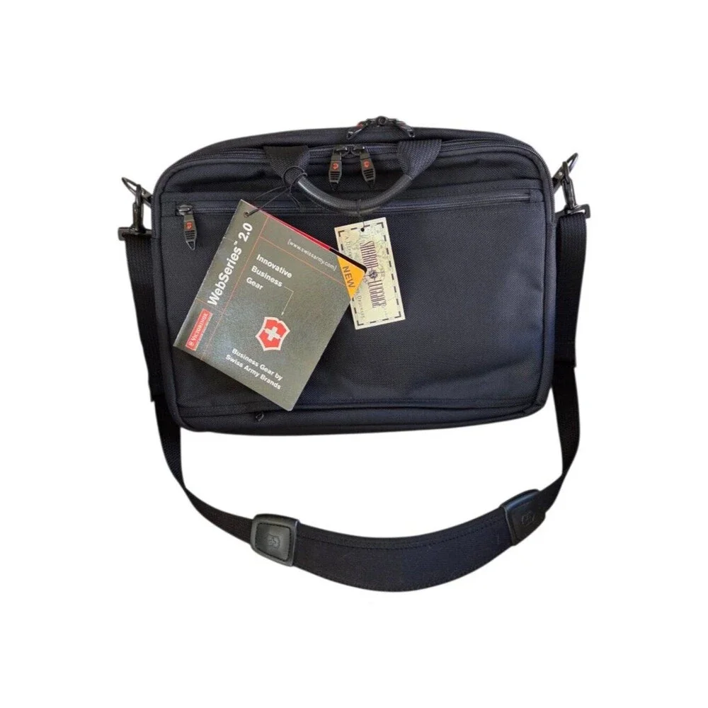 Swiss Army Business Gear Laptop Briefcase Web Recruit Victorinox Black NEW